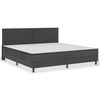 vidaXL seng med boxmadras 200x200 cm stof m&oslash;rkegr&aring;