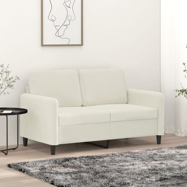 vidaXL 2-personers sofa 120 cm velour cremefarvet