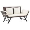 vidaXL haveb&aelig;nk med hynder 176 cm polyrattan brun