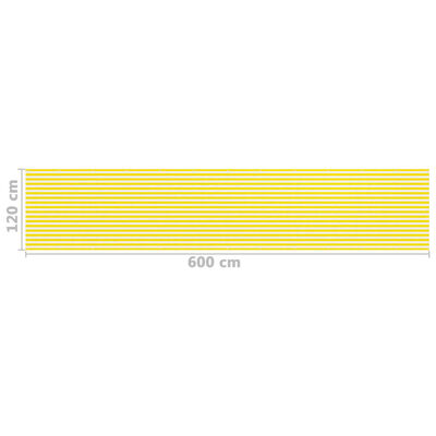 vidaXL altanafskærmning 120x600 cm HDPE gul og hvid