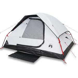 vidaXL 4-personers campingtelt vandt&aelig;t m&oslash;rkl&aelig;gningsstof hvid