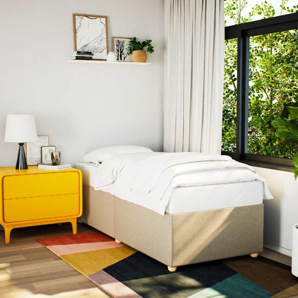 vidaXL sengeramme uden madras 80x200 cm stof cremefarvet