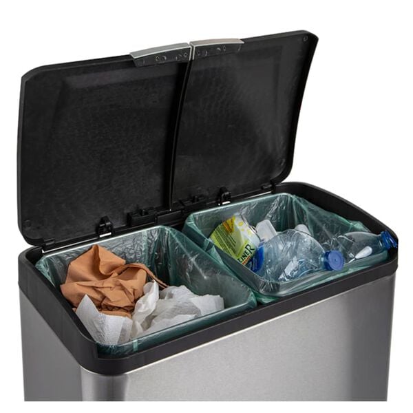 Practo Home pedalspand 2x20 l mat rustfrit st&aring;l