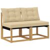 vidaXL 2 stk. Udend&oslash;rs Mellem Sofa Massivt akacietr&aelig; og Textilene-stof