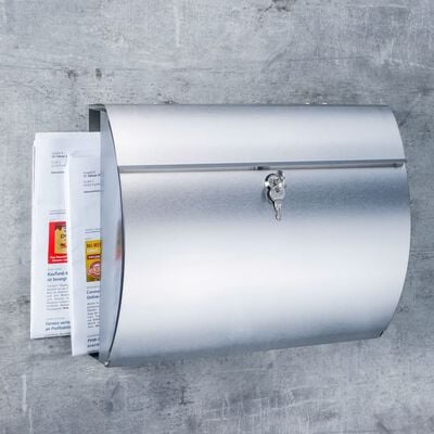 HI postkasse med avisholder 38x13,3x30,4 cm rustfrit stål