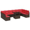 vidaXL Havesofa S&aelig;t 11 stk. Brun polyrattan
