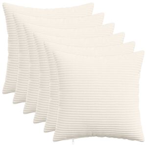 vidaXL Pudebetr&aelig;k 6 pcs HEERLEN Cremefarvet 30 x 30 cm cordfl&oslash;jl