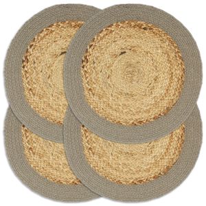 vidaXL d&aelig;kkeservietter 4 stk. 38 cm jute og bomuld natur og gr&aring;