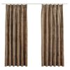 vidaXL m&oslash;rkl&aelig;gningsgardiner kroge 2 stk. 140x175 cm fl&oslash;jl beige