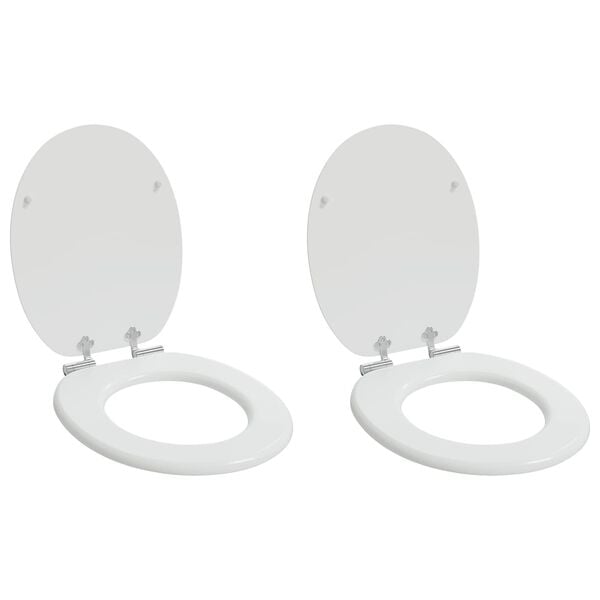 vidaXL Toilet s&aelig;de 2 pcs Hvid 44 x 38 cm MDF plade