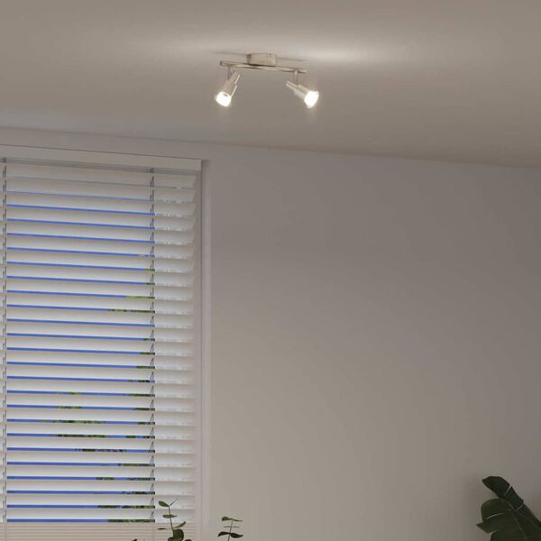 vidaXL Loftsspot med spotlights Nikkel 25,5 x 8 x 11 cm St&aring;l