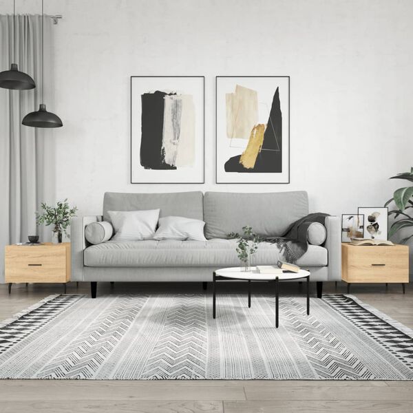 vidaXL sofaborde 2 stk. 50x50x40 cm konstrueret tr&aelig; sonoma-eg