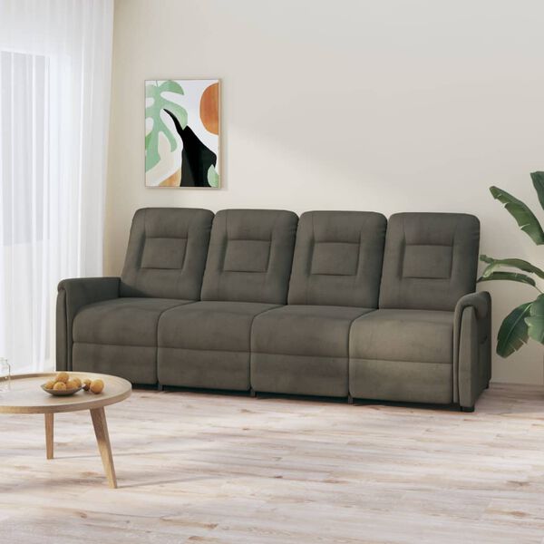 vidaXL 4-personers massagestol mikrofiberstof mørkegrå