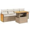 vidaXL sofas&aelig;t til haven 5 dele med hynder polyrattan beige