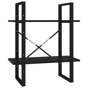 vidaXL bogreol med 2 hylder 60x30x70 cm konstrueret tr&aelig; sort