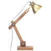vidaXL industriel skrivebordslampe 58x18x90 cm E27 rund messingfarvet