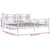 vidaXL sengeramme med sengegavl og fodg&aelig;rde 200x200 cm metal hvid