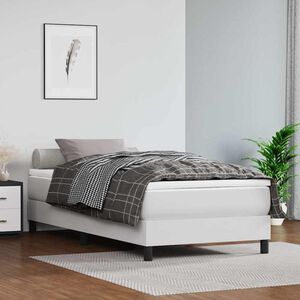 vidaXL springmadras med pocketfjedre medium 80x200x20 cm kunstl&aelig;der hvid