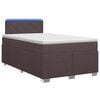 vidaXL Box Spring Seng med Madras og LED M&oslash;rk Brun 120 x 190 cm Stof