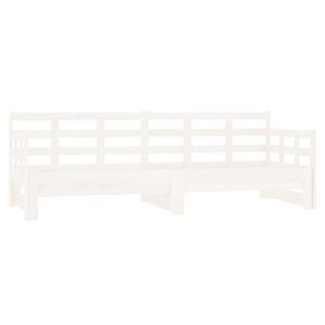 vidaXL daybed med udtr&aelig;k 2x(80x200) cm massivt fyrretr&aelig; hvid