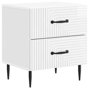 vidaXL Natskab Hvid h&oslash;jglans 43 x 34,5 x 47,5 cm Konstrueret tr&aelig;