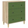 vidaXL Skuffeskab GELEEN Smaragd geometrisk m&oslash;nster 66 x 36,5 x 75 cm