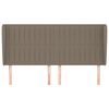 vidaXL sengegavl med kanter 203x23x118/128 cm stof gr&aring;brun