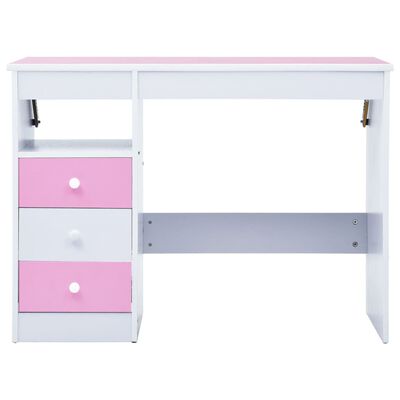 vidaXL børneskrivebord vippebart lyserød og hvid
