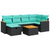 vidaXL sofas&aelig;t til haven 7 dele med hynder polyrattan sort