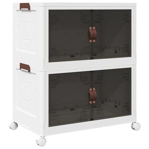 vidaXL Stabelbar opbevaringskasse med hjul 2-etagers 75 L 64x40x76 cm