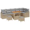 vidaXL Havesofa S&aelig;t med pude 9 pcs Beige polyrattan
