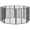 vidaXL Hunded&oslash;r 8 stk. Sort 80 x 100 cm Galvaniseret st&aring;l