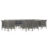 vidaXL loungesæt til haven 13 dele med hynder polyrattan grå