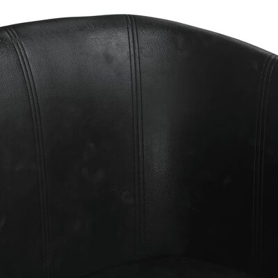 vidaXL lænestol med fodskammel kunstlæder sort