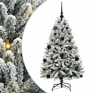 vidaXL Kunstigt Hinged Juletr&aelig; Gr&oslash;n og Hvid 120 cm PVC og St&aring;l