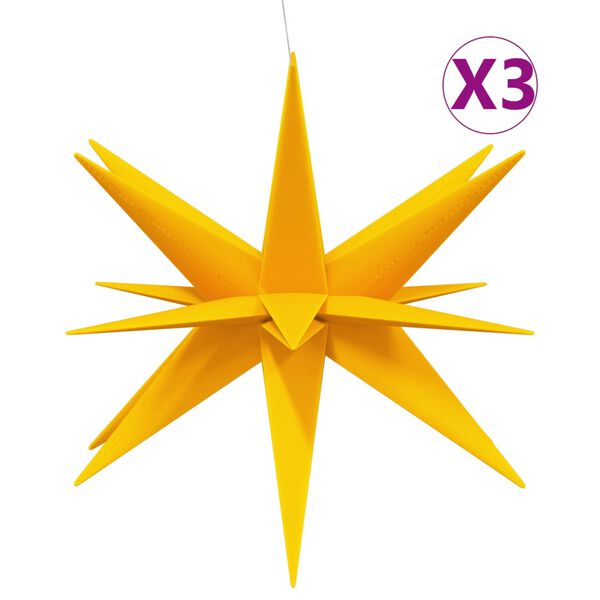vidaXL juledekorationer med LED-lys 3 stk. 100 cm foldbar gul