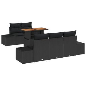 vidaXL Havesofa S&aelig;t med opbevaring 6 pcs Sort Poly rattan