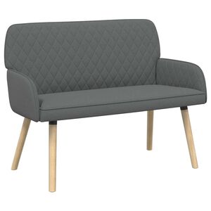 vidaXL 2-personers sofa med ben i massivt tr&aelig; 2-personers M&oslash;rkegr&aring;
