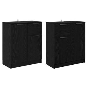 vidaXL Sideboards 2 pcs Sort eg 60 x 30 x 70 cm Konstrueret tr&aelig;