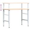 vidaXL arbejdsbænk 100x60x(71,5-98) cm massivt egetræ rektangulær