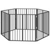 vidaXL Hunded&oslash;r 6 stk. Sort 80 x 80 cm Galvaniseret st&aring;l