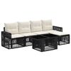 vidaXL Havesofa S&aelig;t 6 stk. Sort og Cremehvid polyrattan