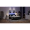 vidaXL Box spring seng med madras med LED Sort 140 x 200 cm Stof