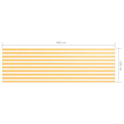 vidaXL altanafskærmning 120x400 cm oxfordstof hvid og gul