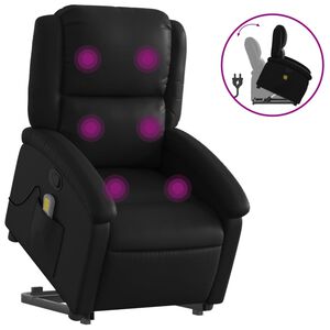 vidaXL l&oslash;ftestol med massagefunktion kunstl&aelig;der sort