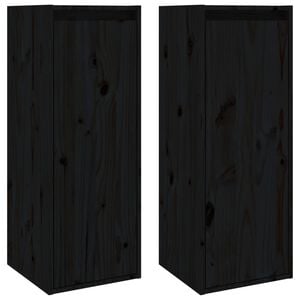 vidaXL v&aelig;gskabe 2 stk. 30x30x60 cm massivt fyrretr&aelig; sort