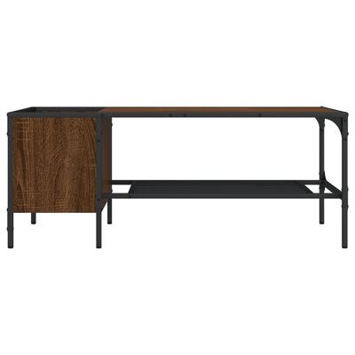 vidaXL sofabord med stativ 100x51x40 cm konstrueret træ brunt egetræ