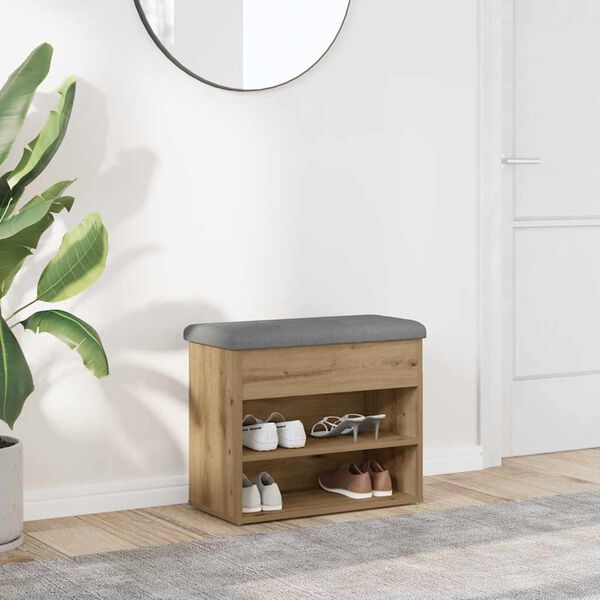 vidaXL skobænk 62x32x50 cm konstrueret træ kunsteg