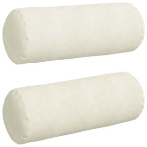 vidaXL Bolsterpuder 2 pcs Creme &Oslash; 25 x 70 cm Velourstof