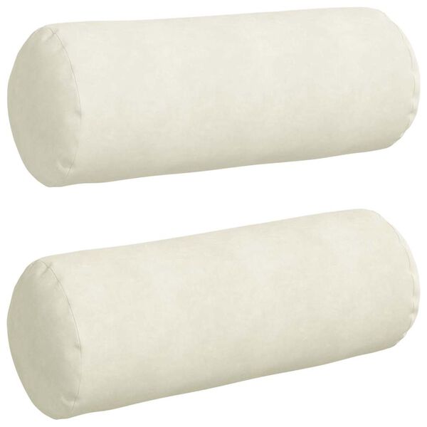 vidaXL Bolsterpuder 2 pcs Creme Ø 25 x 70 cm Velourstof
